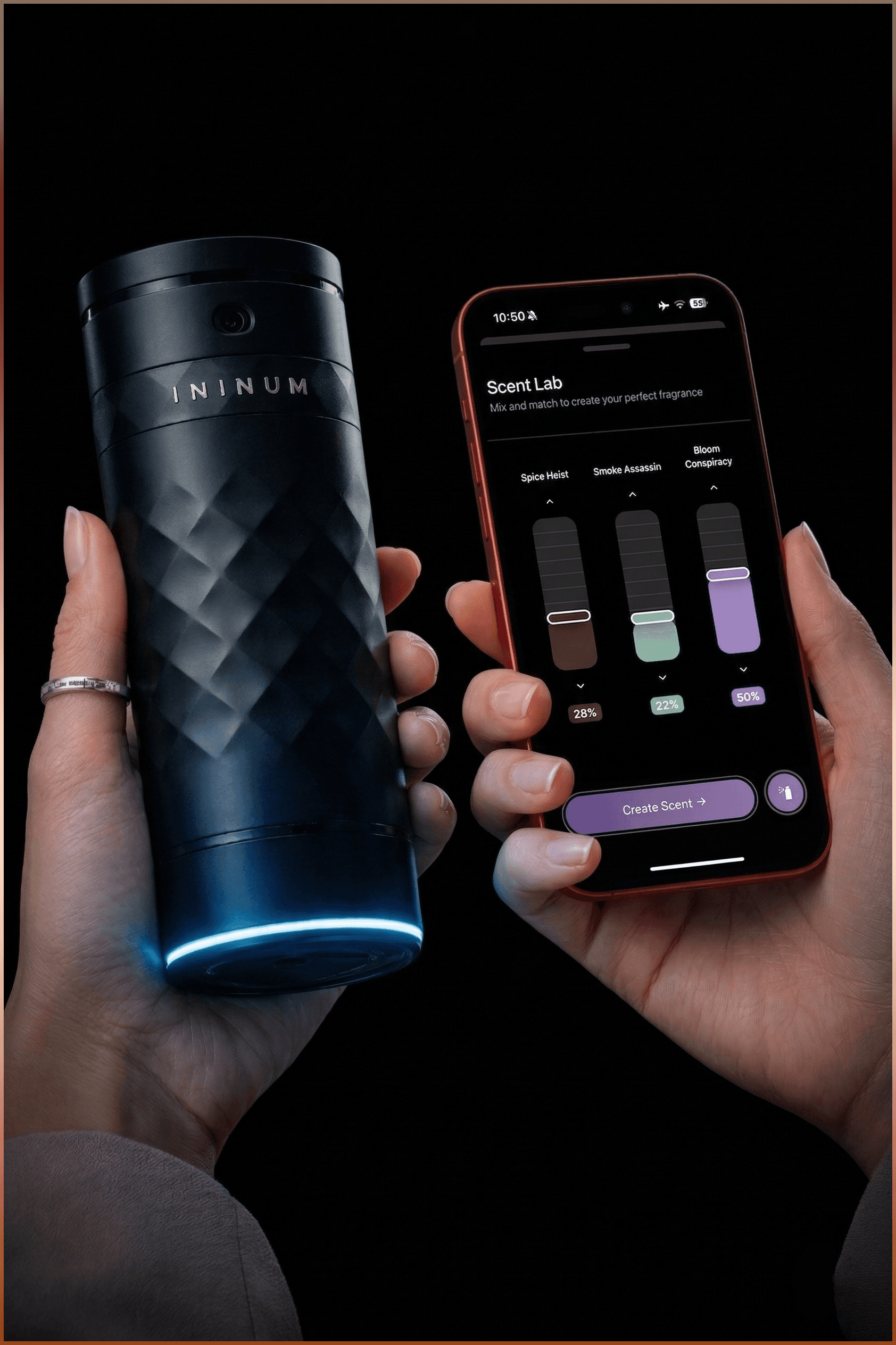 ININUM app controlled fragrance device