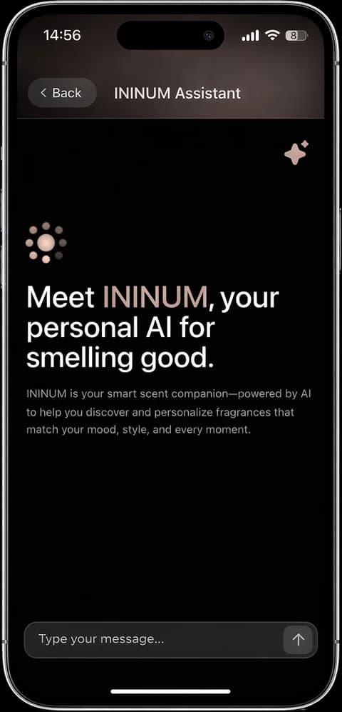 ININUM Companion with a conversation field for fragrance advice